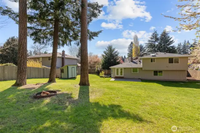 This yard is huge! Full and grass and everything you could want for you and your family! Chicken Coop, Raised Garden Beds, Play Gym, Shed and Lots of Parking! Well cared for landscaping! Look at this grass!!