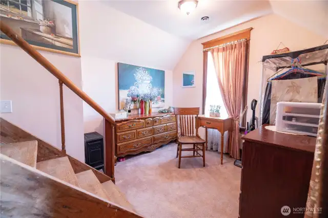 room with stairs to tower