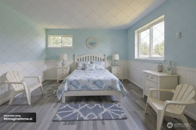 Primary bedroom virtually staged