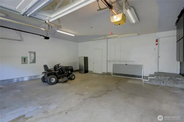 Large, 2 car garage.