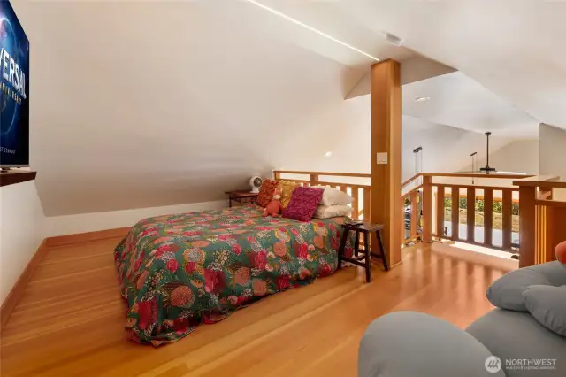 the loft space overlooking the great room.