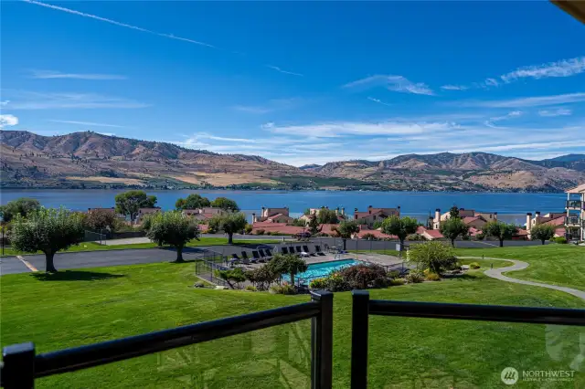 Unobstructed views overlooking the pool
