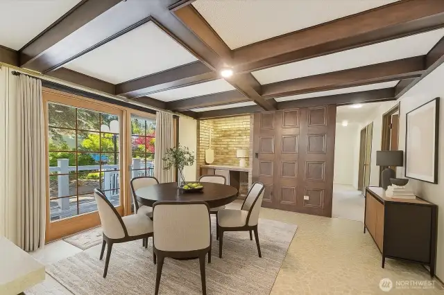 Virtually Staged Gathering Room off the kitchen