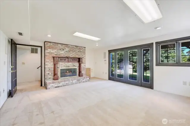 Rec room features fireplace, wet bar and surround sound
