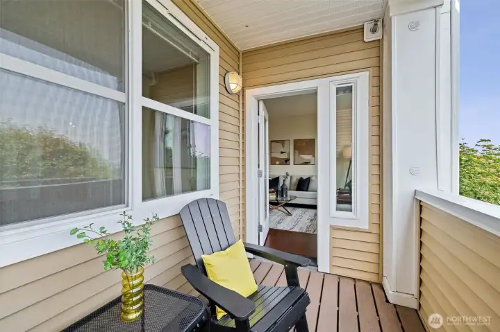 Easy access to deck off living room with lovely views