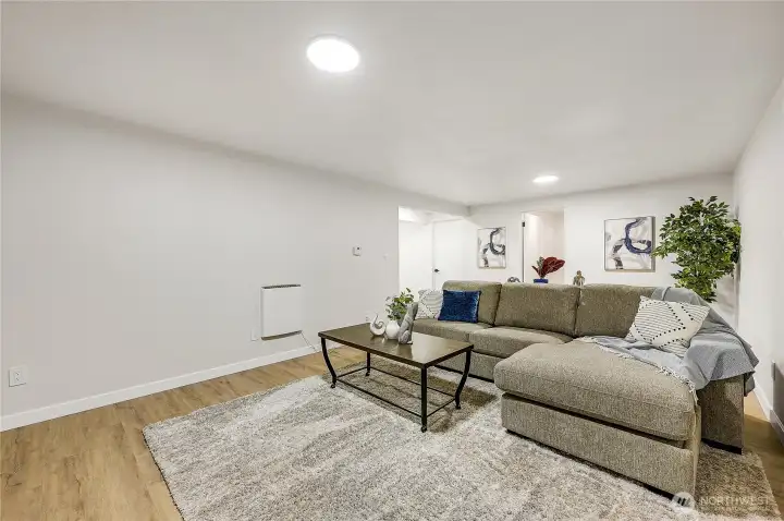 There are many options for this large family room, you make the call.