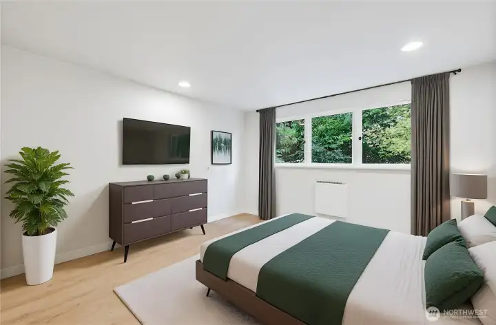 Bedroom #3 downstairs, very nice. it is virtually staged.