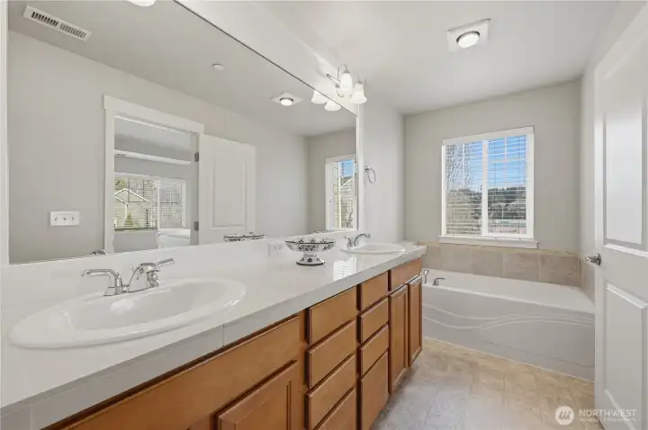 Look at the counterspace & vanity cabinet storage!