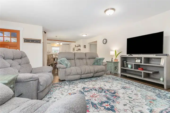 Open concept form kitchen/ dining to living room.