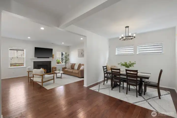 huge open concept with 9 foot ceilings