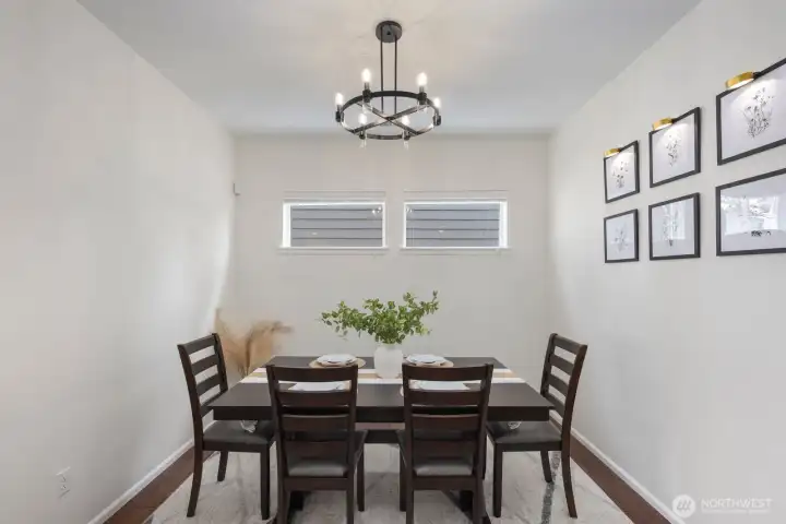 spacious designated dining room.