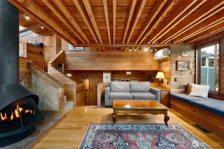 This viewpoint is looking east, toward the front door.