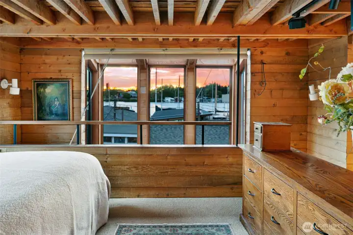 Enjoy sunsets from bed.