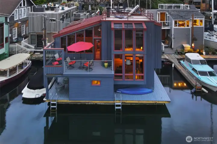 Beautifully appointed boat moorage for your SeaRay which can be included with this floating residence.
