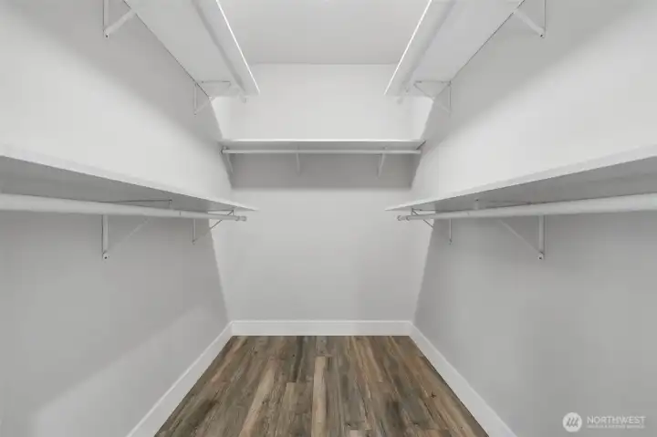Main-level primary bedroom walk-in closet