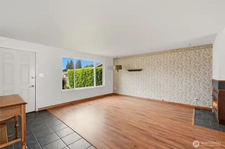Here is the living room shown without virtual staging.