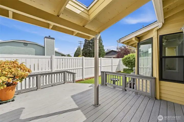 Be ready to relax on the low maintenance, composite board deck!