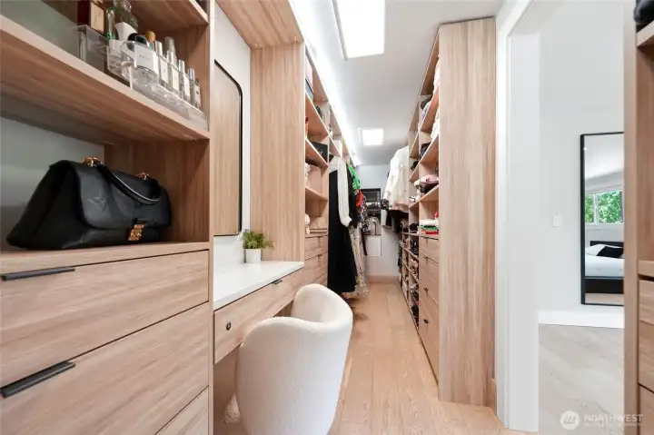 Generous walk-in closet in the primary suite. Generous walk-in closet in the primary suite.