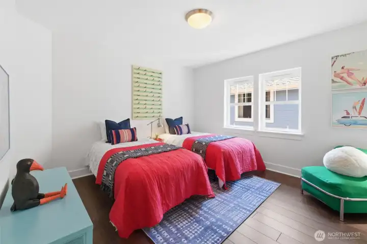 One of the 4 spacious bedrooms upstairs. One of the 4 spacious bedrooms upstairs.