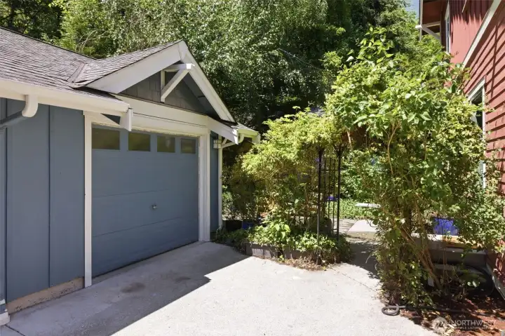 The oversized 1-car detached garage includes built-in storage, offering ample room for bikes, gear, and seasonal essentials. The oversized 1-car detached garage includes built-in storage, offering ample room for bikes, gear, and seasonal essentials.