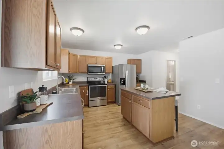 Great kitchen space with center island and plenty of counter space.