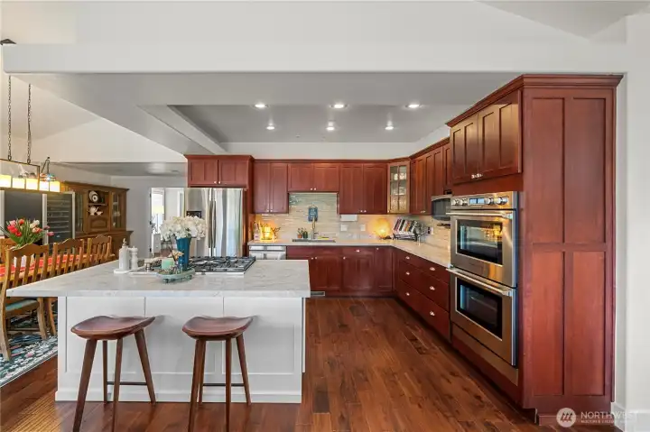 Truly a chef's kitchen and the island is great to be included in all the events.