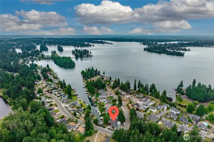 Areial location view from above.
