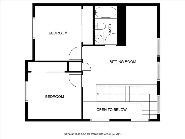 Upper level floor plan