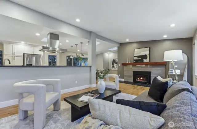 Living room, looking into the Chef's Kitchen.