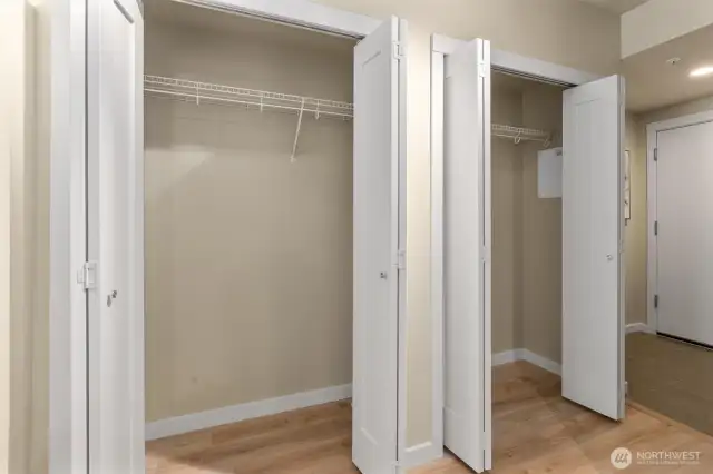 double closets in hallway
