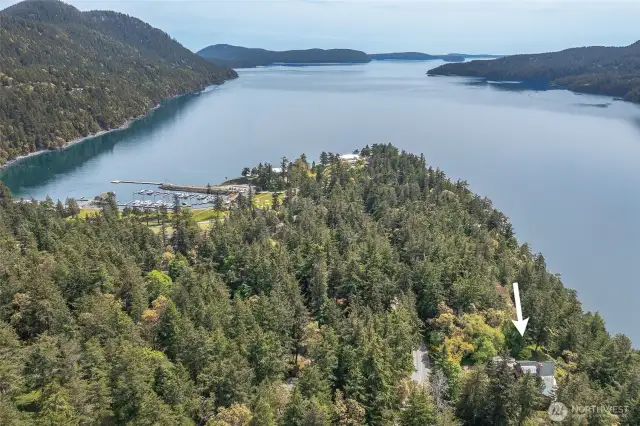 Cascade bay, Rosario marina, Rosario Resort and Blakely island in the background