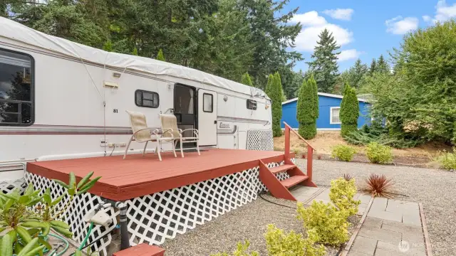 Awesome deck with loads of space for larger patio furniture, giving you plenty of room to kick back, dine outside, or host friends in the open air.