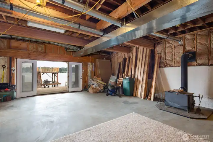 walk out basement to the lake.French doors lead to the full patio.