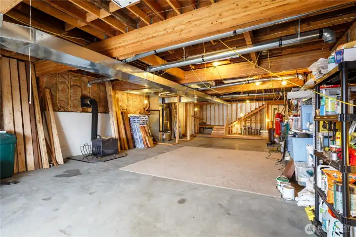 So may possibilities with this space. A bathroom was started.
