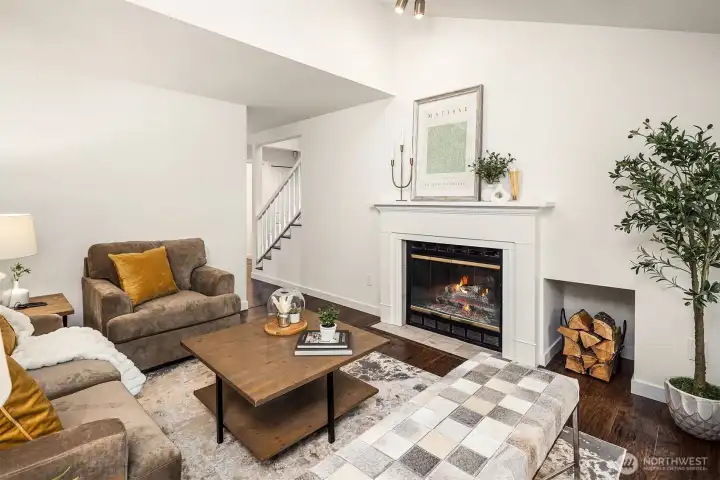 Cozy fireplace for cool winter nights.