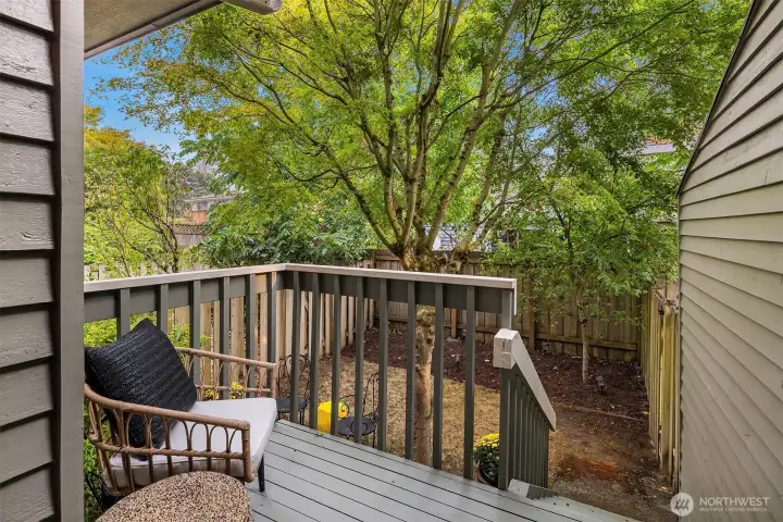 Private back patio and yard.