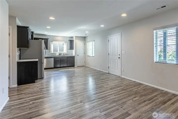 View into the kitchen/dining area