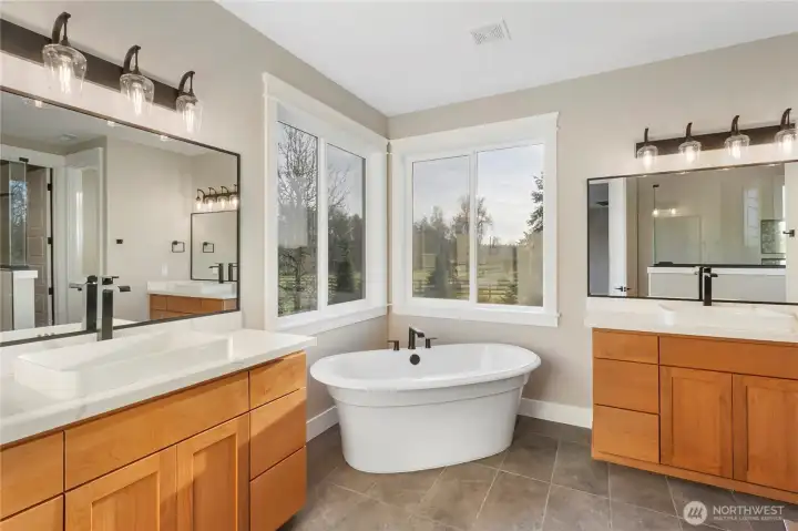 Separate Vanity Areas.