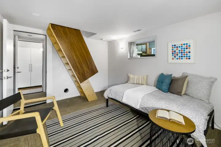 Flexible lower-level room—guest/office potential.