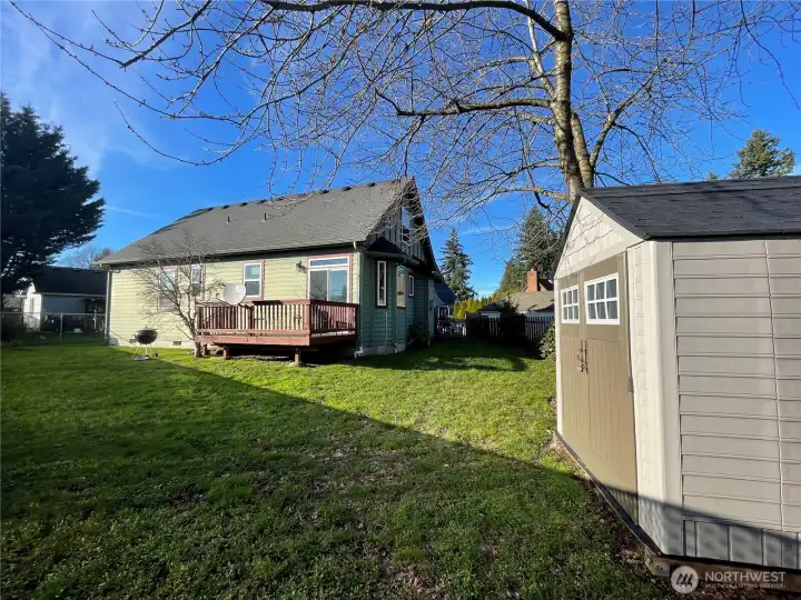 Shed in backyard