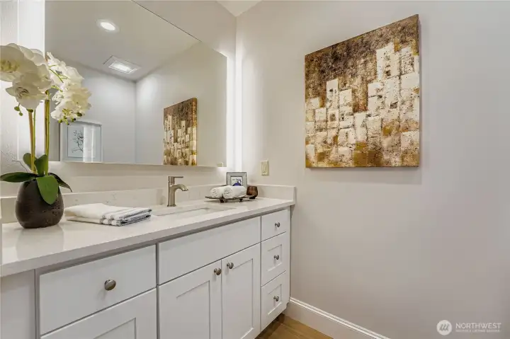 New bathroom off the side entry.