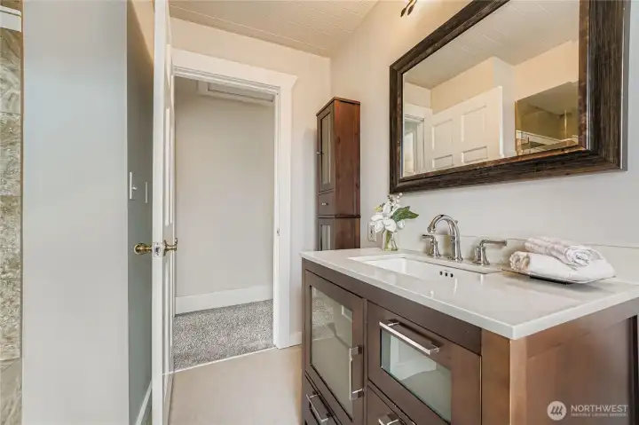 Solid counters and undermount sink - just a few of the nice touches here!