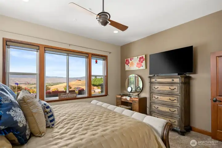 Spacious Primary Bedroom, Vast Valley Views