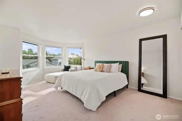 Large Primary Bedroom with Morning Light