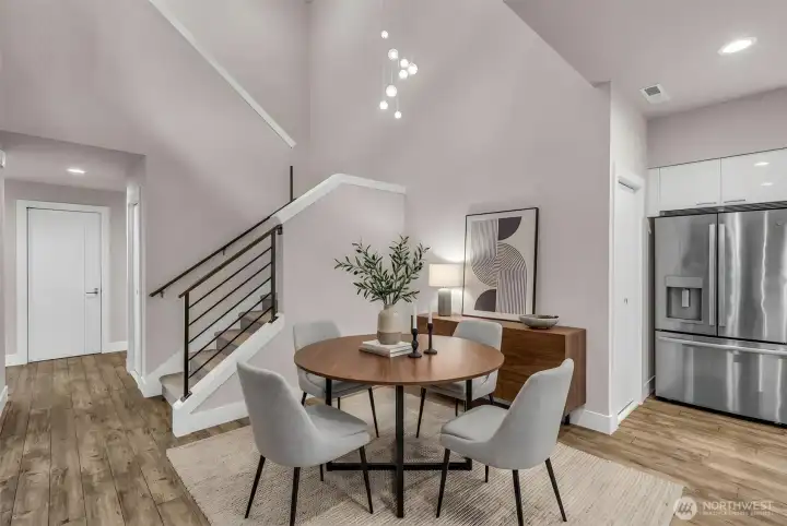 (Virtually Staged) Dining area off kitchen