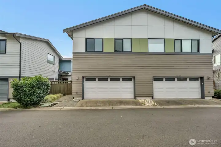 Attached 2 car garage with back of home access.