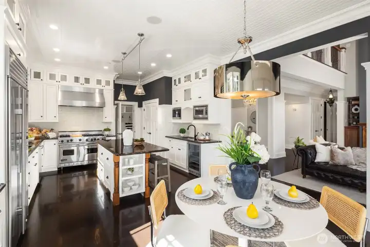 Bead board ceilings, a large pantry and your own built-in Meile espresso machine.