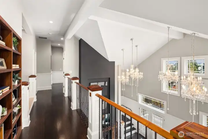 Hallway connects to 2 additional bedrooms.