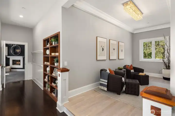 Reading/study area between primary suite and bedrooms.