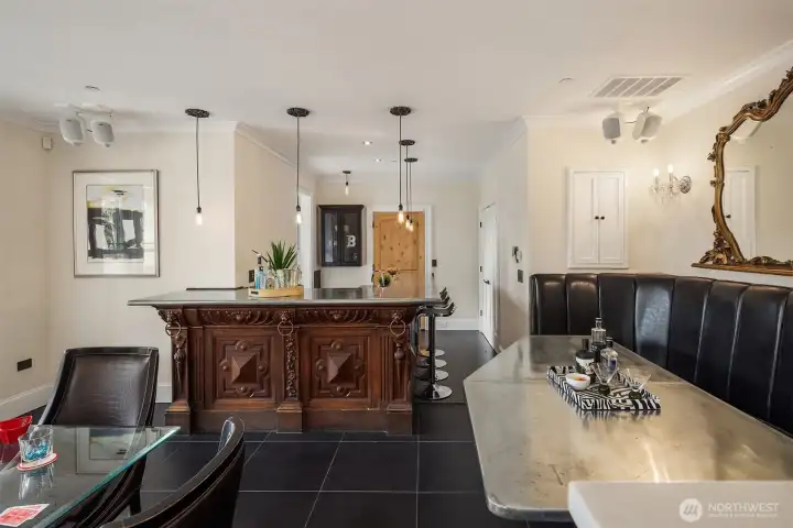 Wine cellar behind the bar.